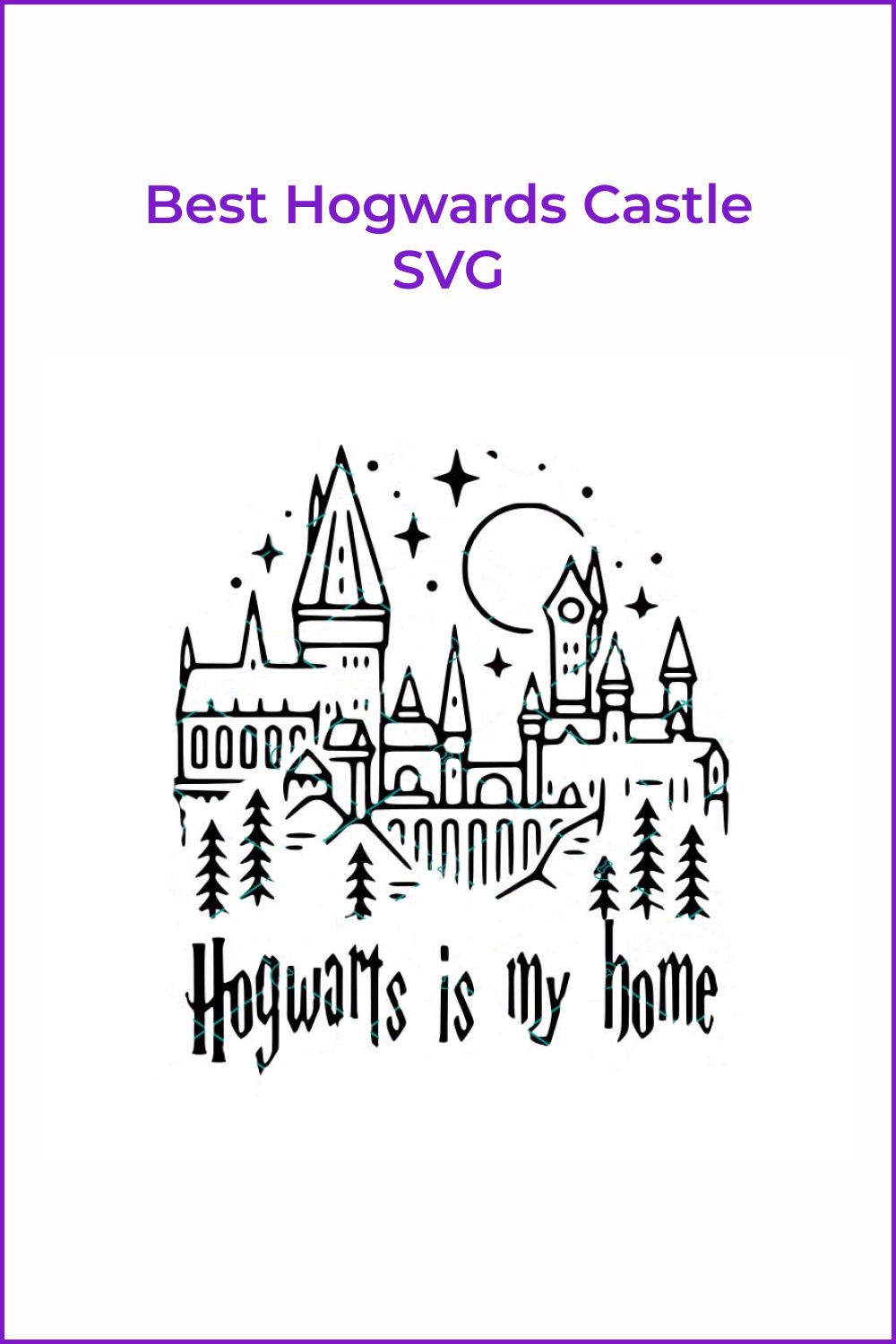 Hogwarts castle silhouette image.