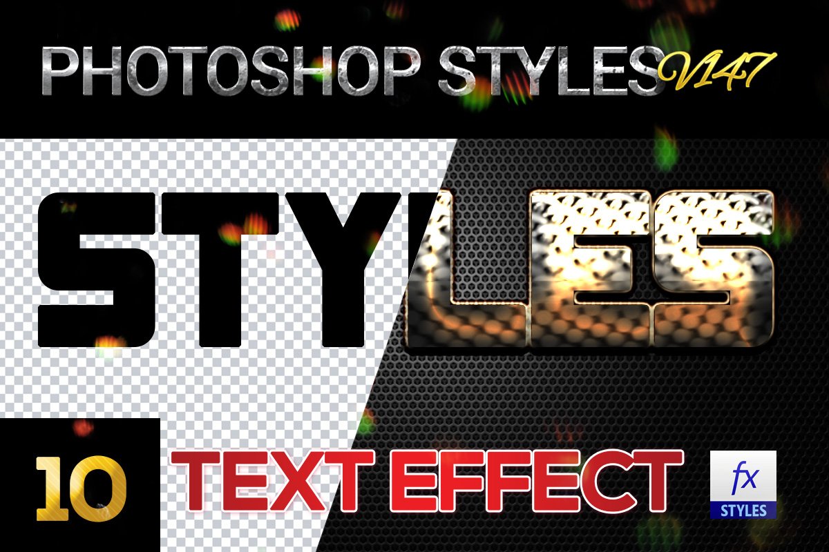 10 creative Photoshop Styles V147cover image.
