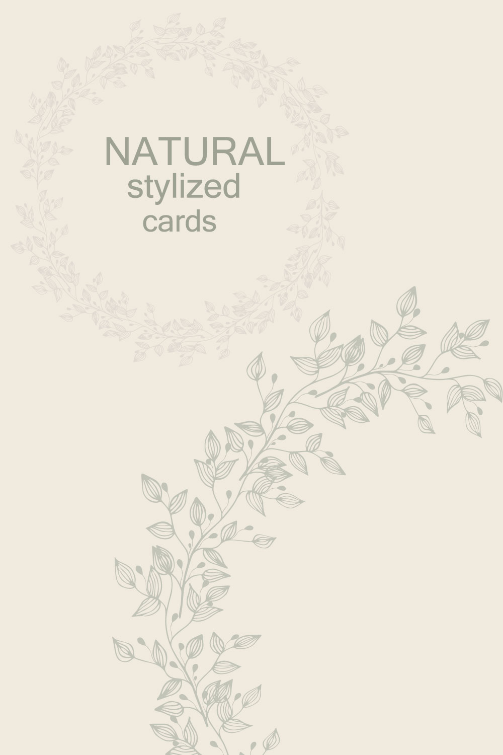 NATURAL stylized cards pinterest preview image.