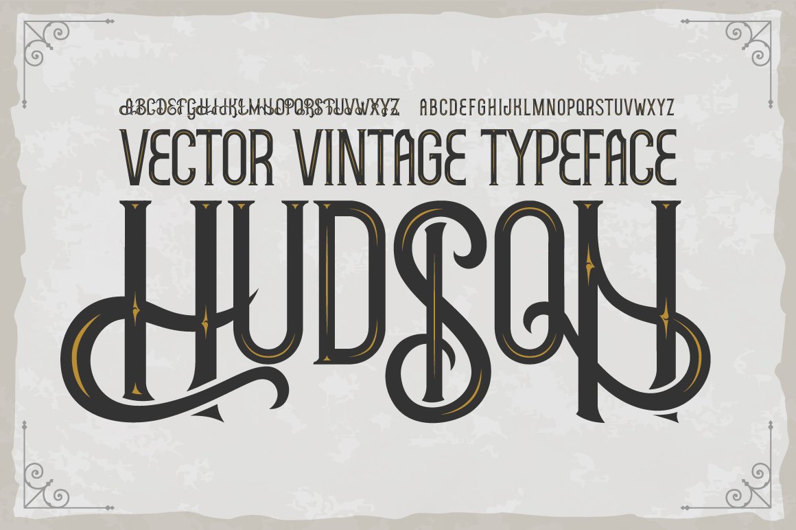 Hudson OTF vintage label font. cover image.