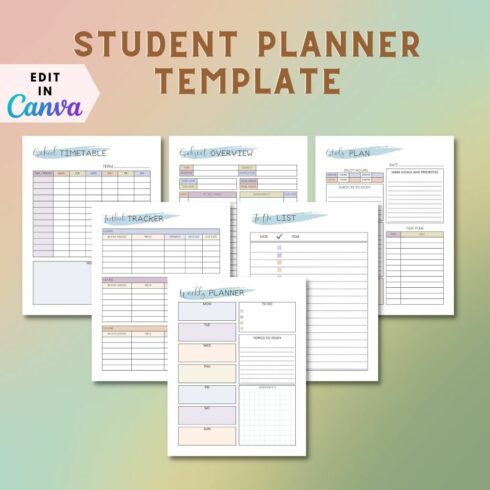 Student Planner Template - Editable by Canva - MasterBundles