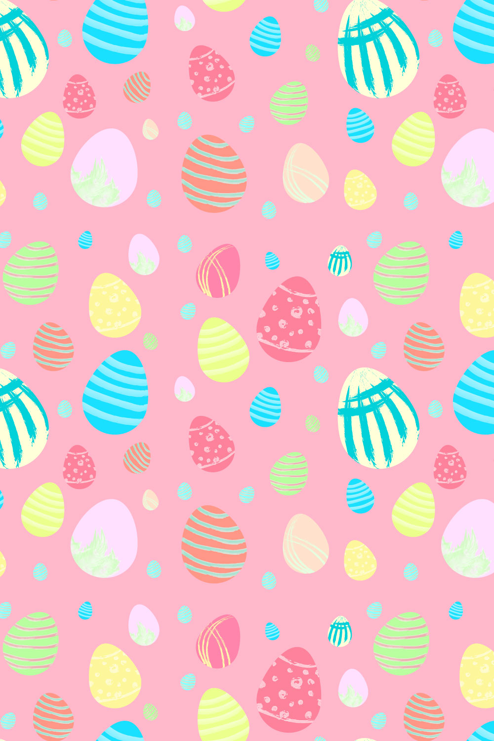 Seamless pattern with easter eggs of the same color pinterest preview image.