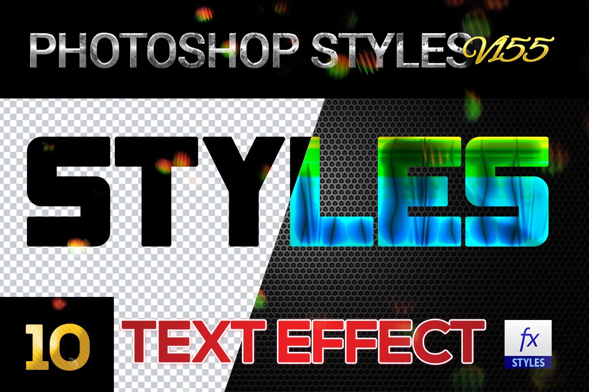 10 creative Photoshop Styles V155cover image.