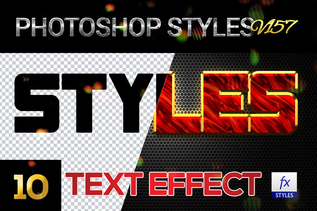 10 creative Photoshop Styles V157cover image.