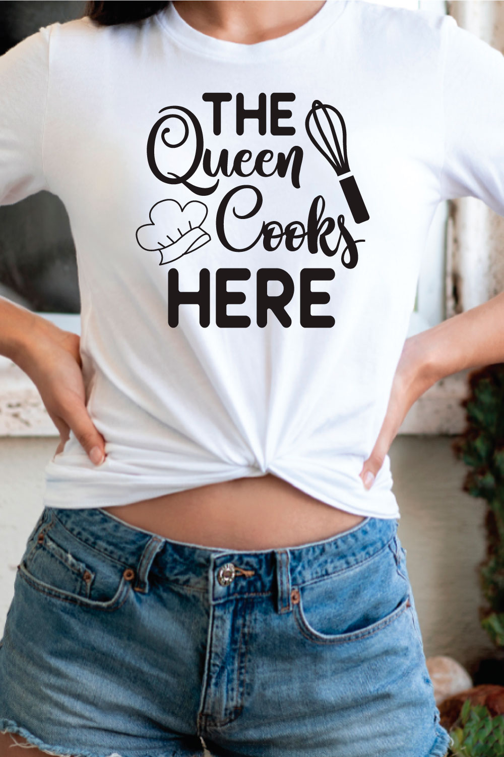 the queen cooks here svg pinterest preview image.