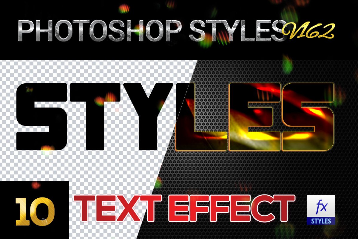 10 creative Photoshop Styles V162cover image.