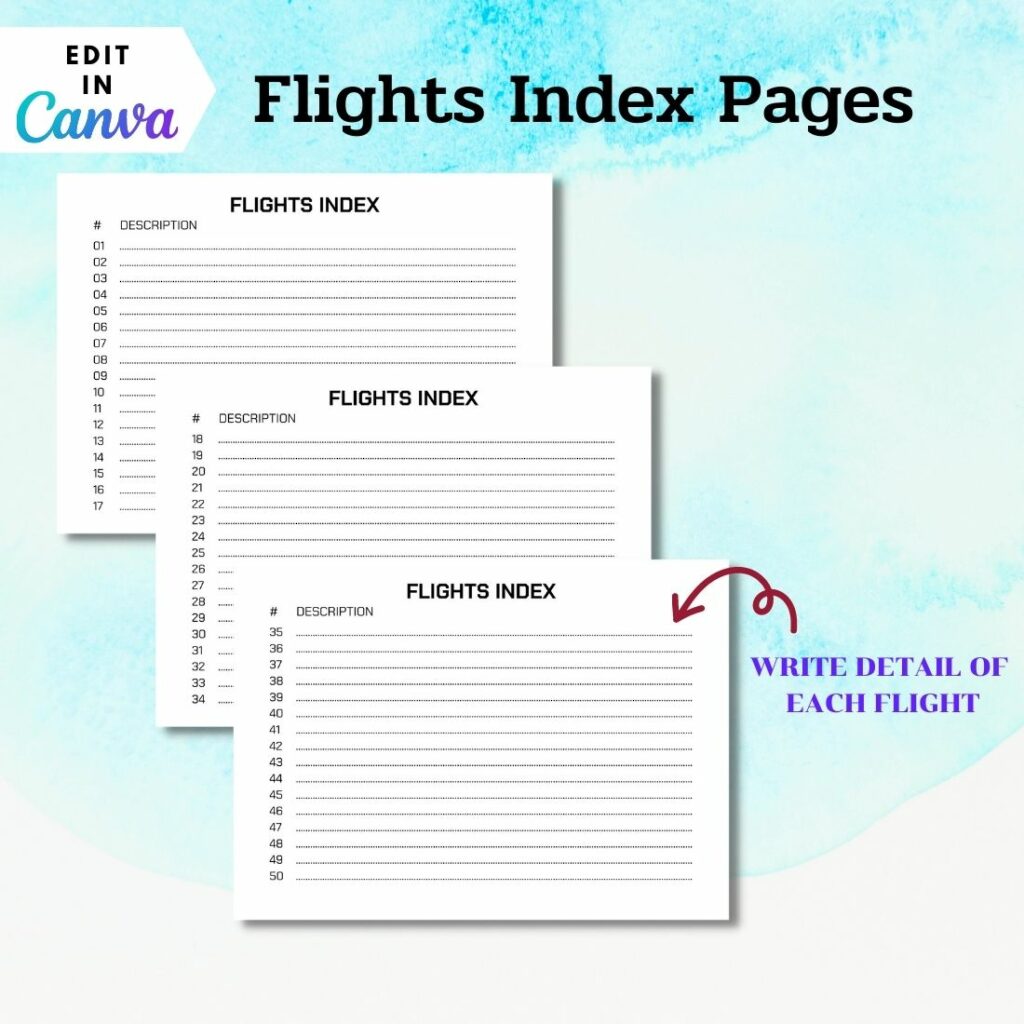Drone Pilot Logbook - Canva template - MasterBundles