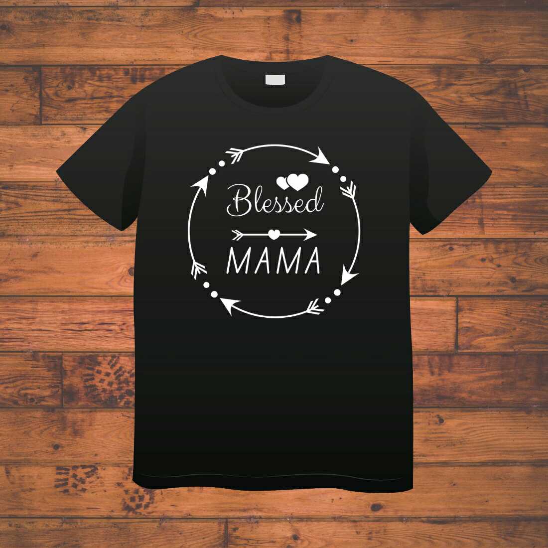 Blessed Mama T-shirt Design cover image.