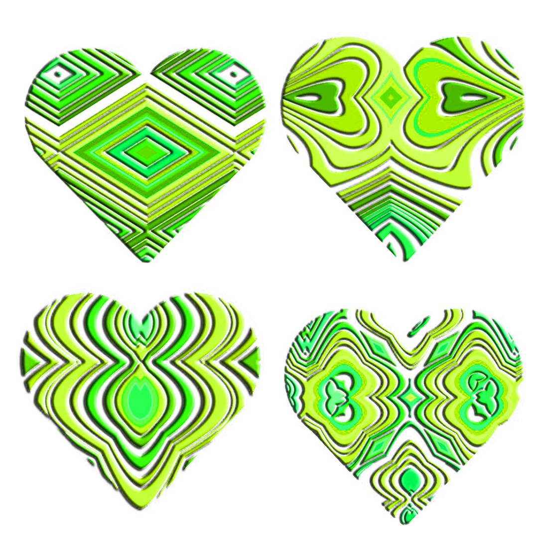 Lime Green Geometric Heart Cut Files cover image.