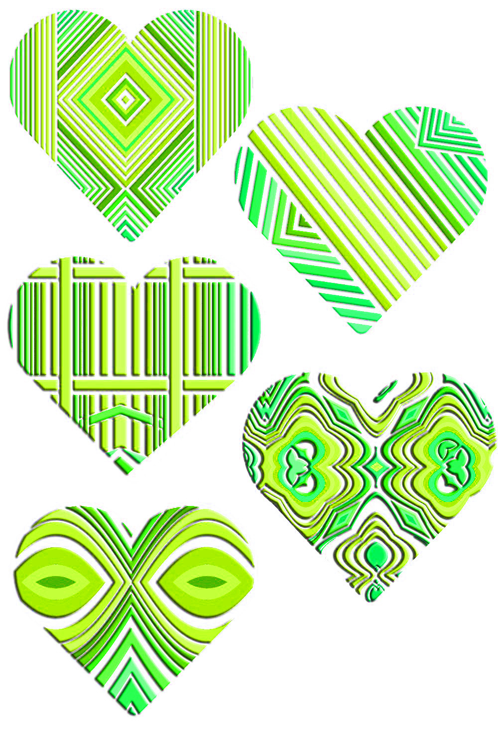Lime Green Geometric Heart Cut Files pinterest preview image.