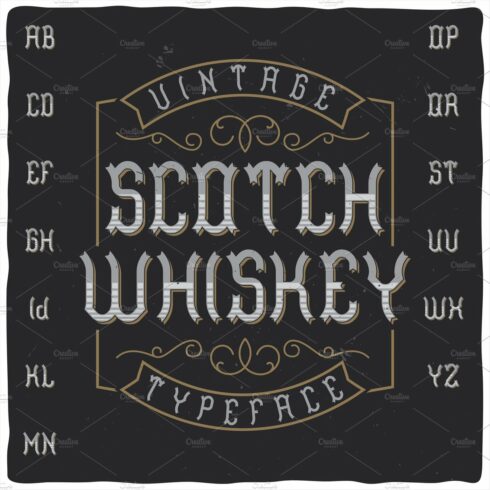Vintage typeface Scotch Whiskey cover image.