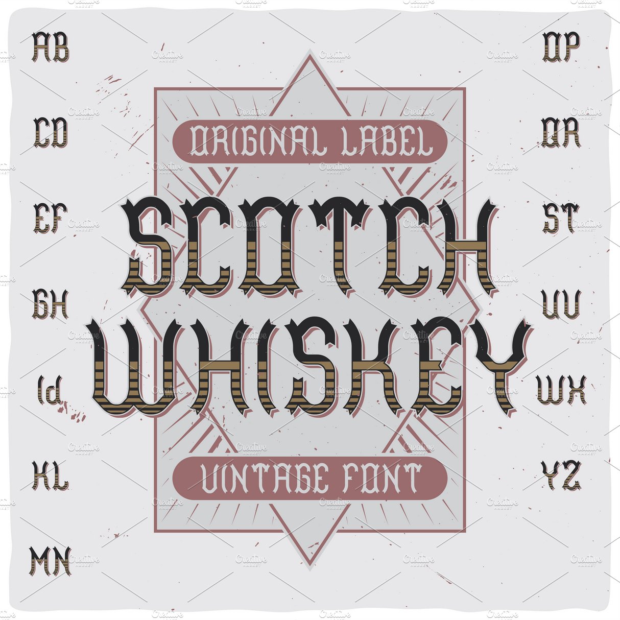 Vintage typeface Scotch Whiskey preview image.