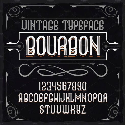 Vintage label typeface Bourbon cover image.