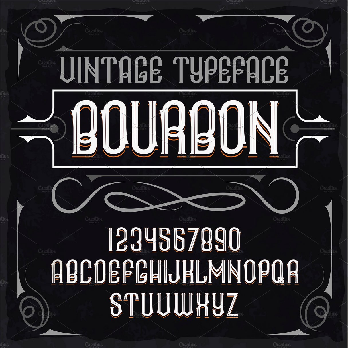 Vintage label typeface Bourbon cover image.
