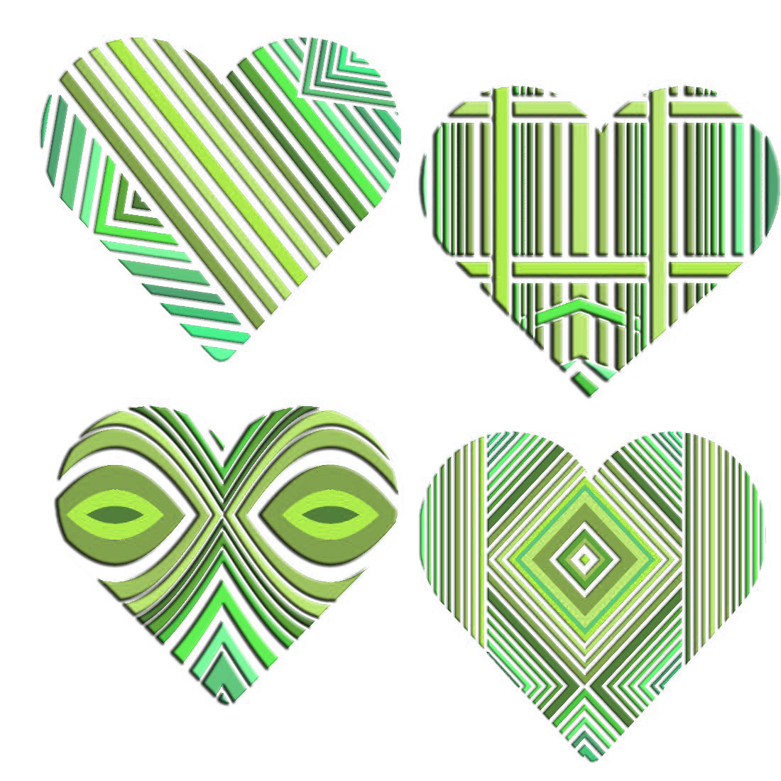 Emerald Valentine Geometric Art Cutout DXF Cut Files cover image.