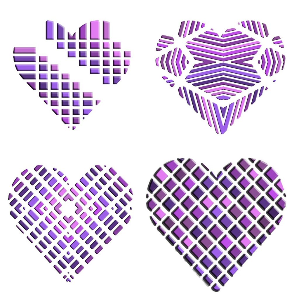 Gemstone Purple Hues Heart Shaped Cut Files - MasterBundles