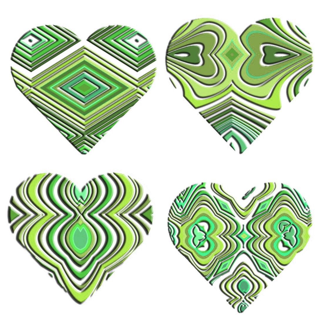 Emerald Valentine Geometric Art Cutout DXF Cut Files preview image.