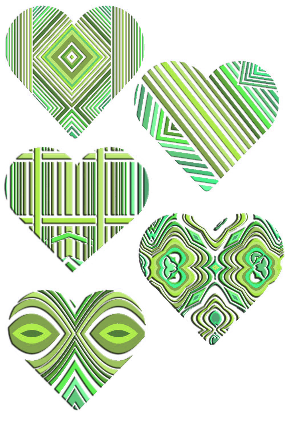 Emerald Valentine Geometric Art Cutout DXF Cut Files pinterest preview image.
