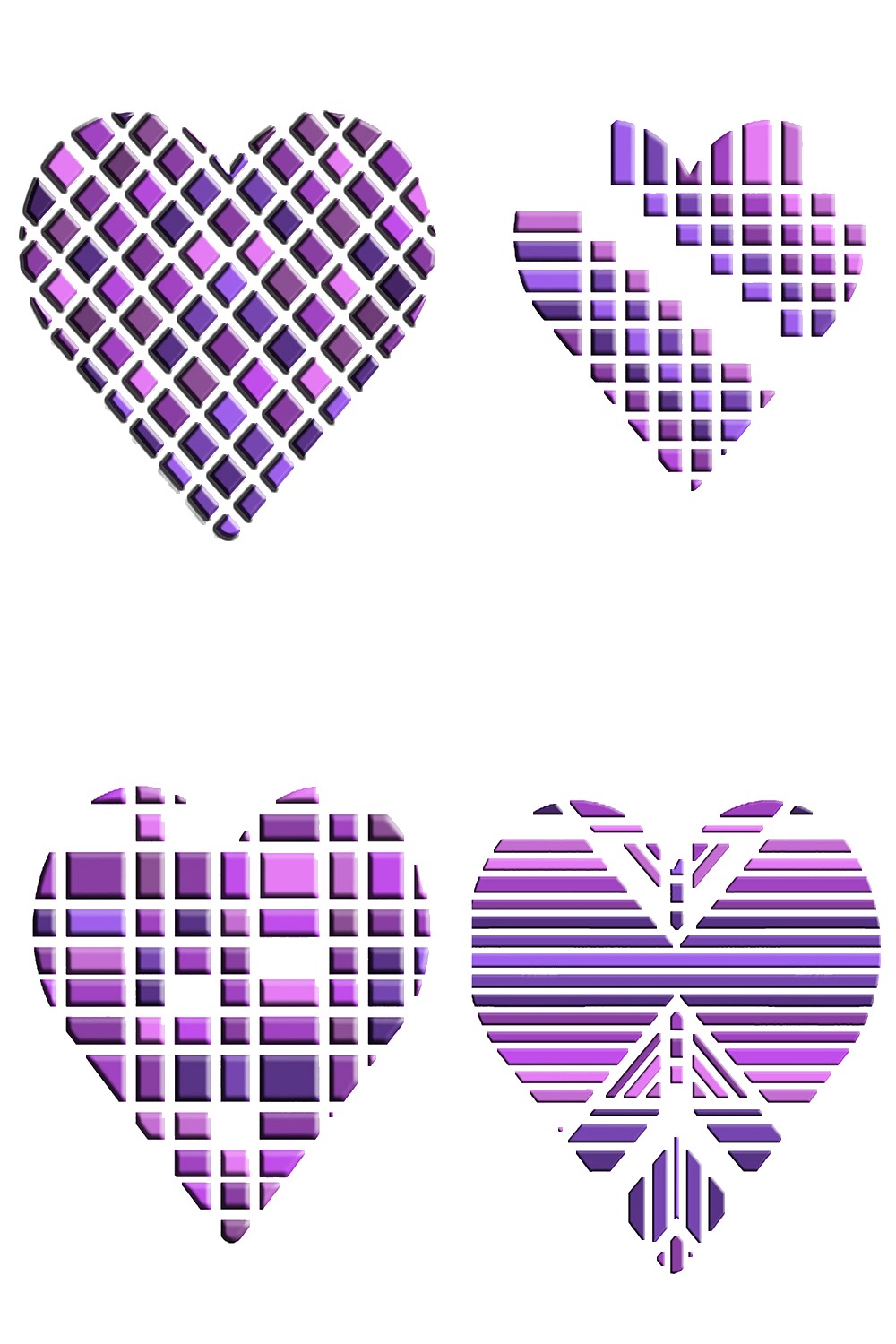 Gemstone Purple Hues Heart Shaped Cut Files pinterest preview image.