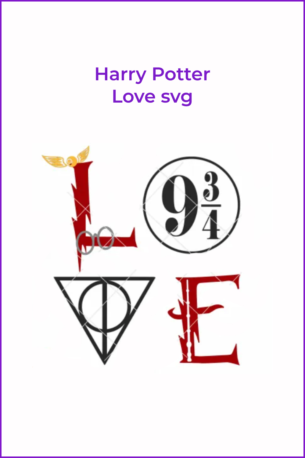 Word Love from the elements of the Harry Potter universe.