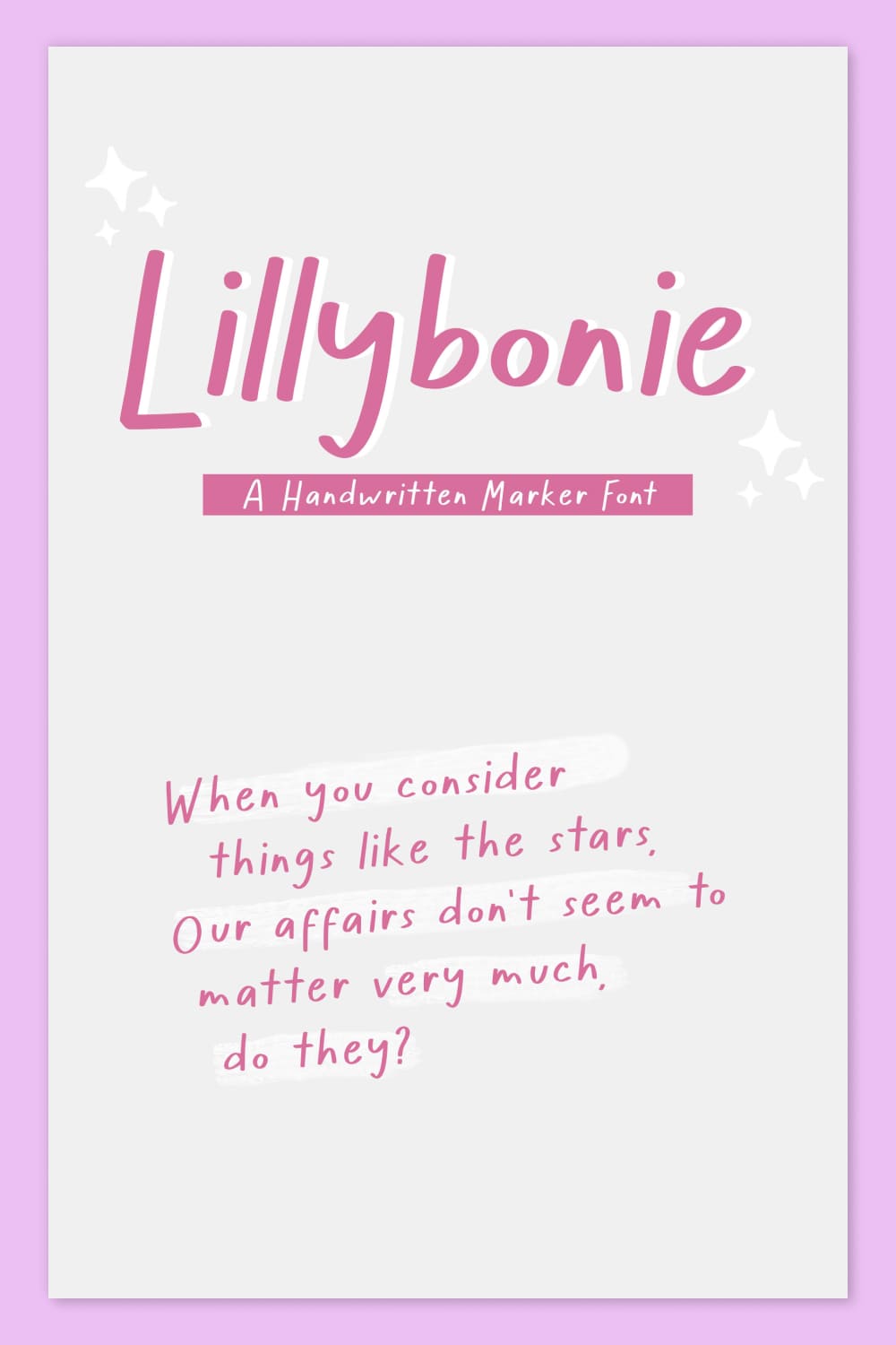 An example of a Lillybonie font on a gray background.