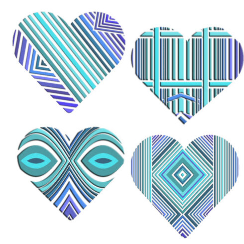Blue Foam Heart Geometric Cutouts DXF Files cover image.
