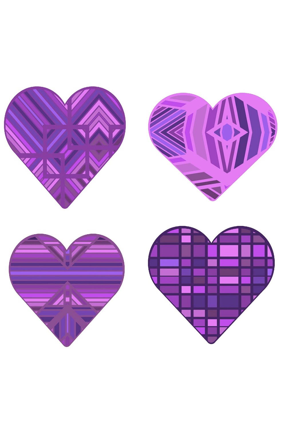 Pretty in Purple Hearts pinterest preview image.