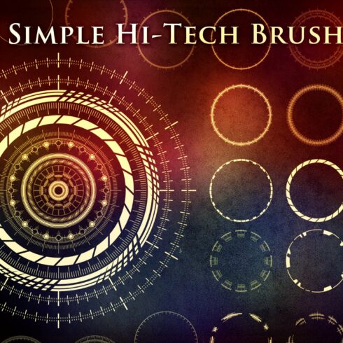 198 Simple Futuristic Circle Brushescover image.