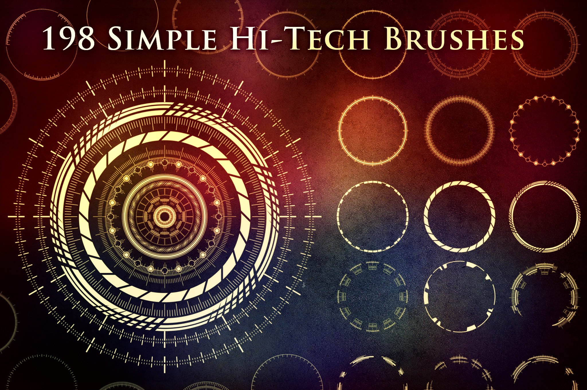 198 Simple Futuristic Circle Brushescover image.