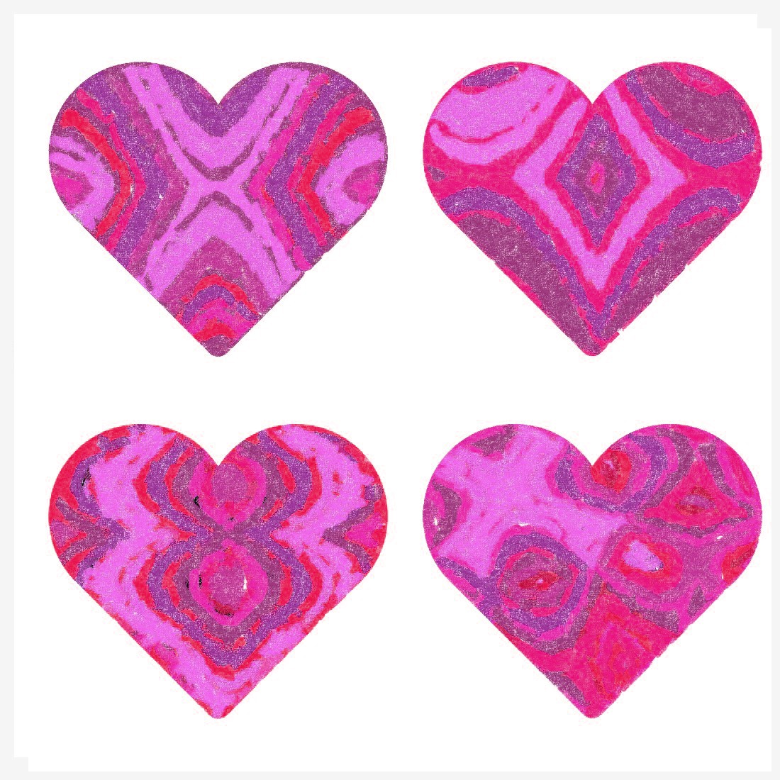 Candy Pink Watercolor Valentine Heart Cutout Set of 8 cover image.