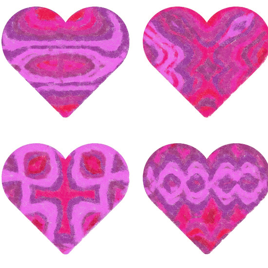 Candy Pink Watercolor Valentine Heart Cutout Set of 8 preview image.
