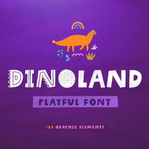 Dinoland | playful font cover image.