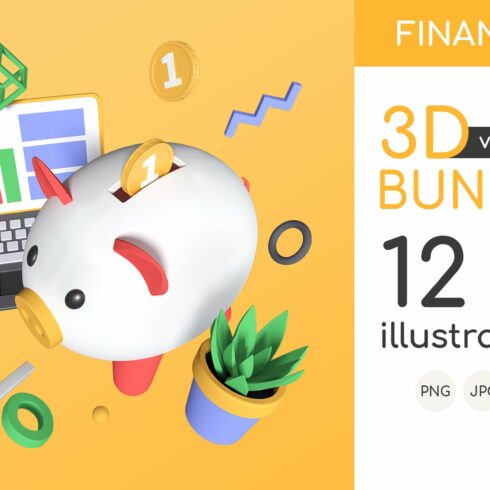 Finance 3D Illustrations cover image.