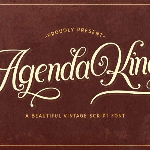 Agenda King - Vintage Script Font cover image.