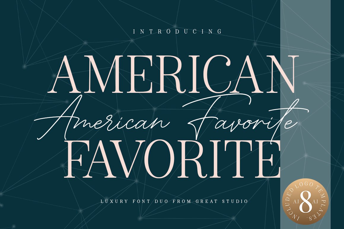 American Favorite Font Duo + Logo cover image.