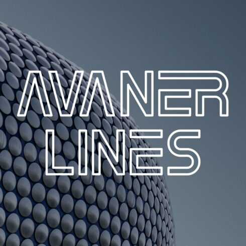 Avaner lines sans serif font cover image.