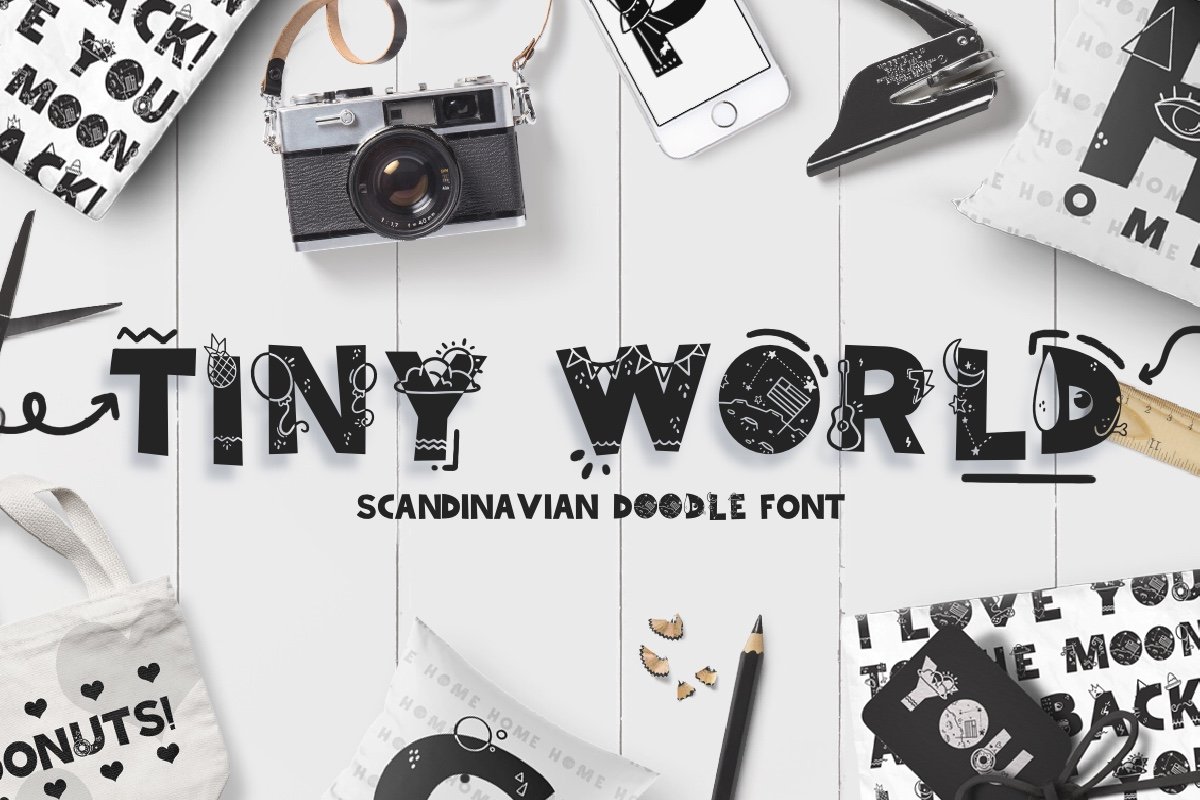 Tiny World! Scandinavian Doodle Font cover image.