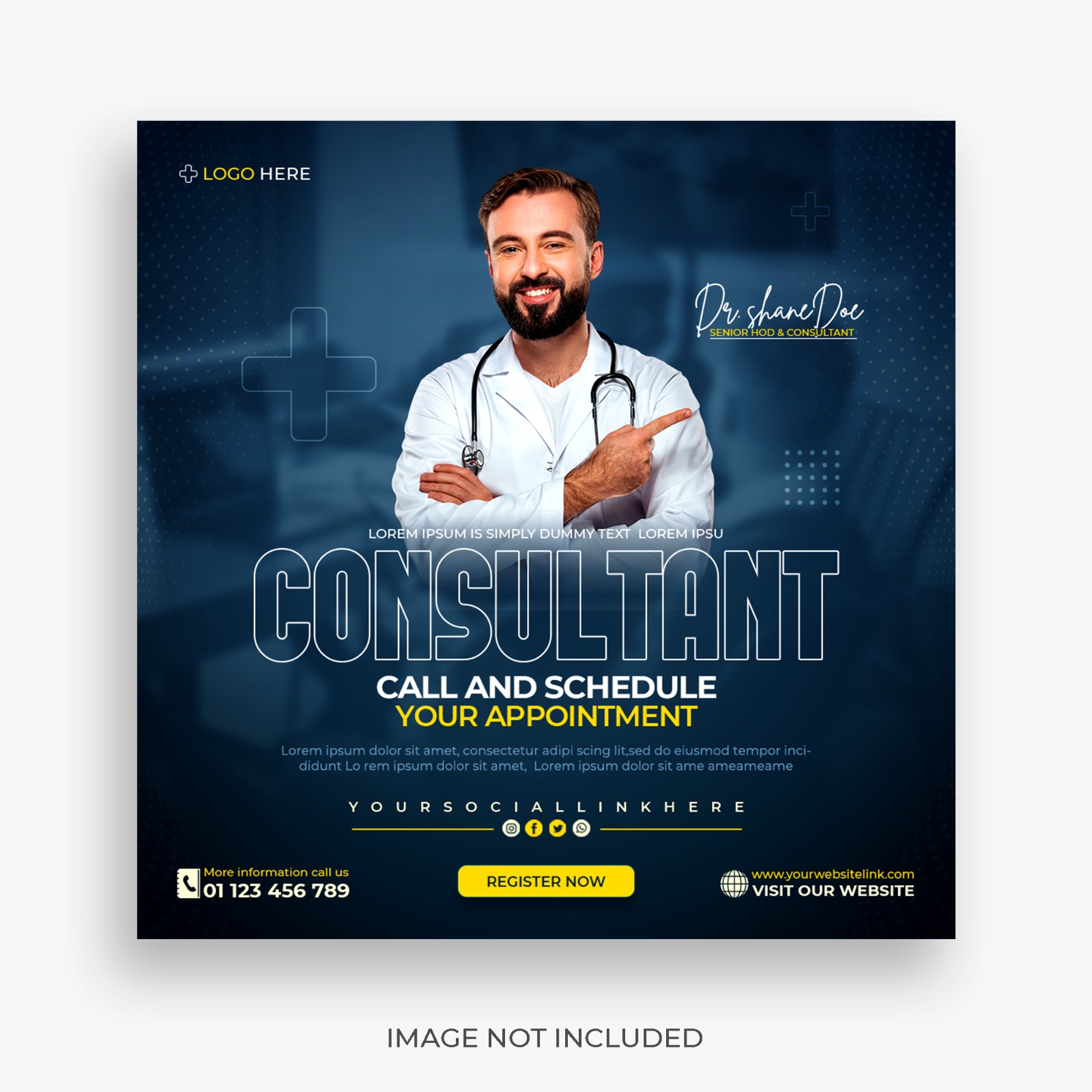 Medical Healthcare consultant flyer pinterest preview image.