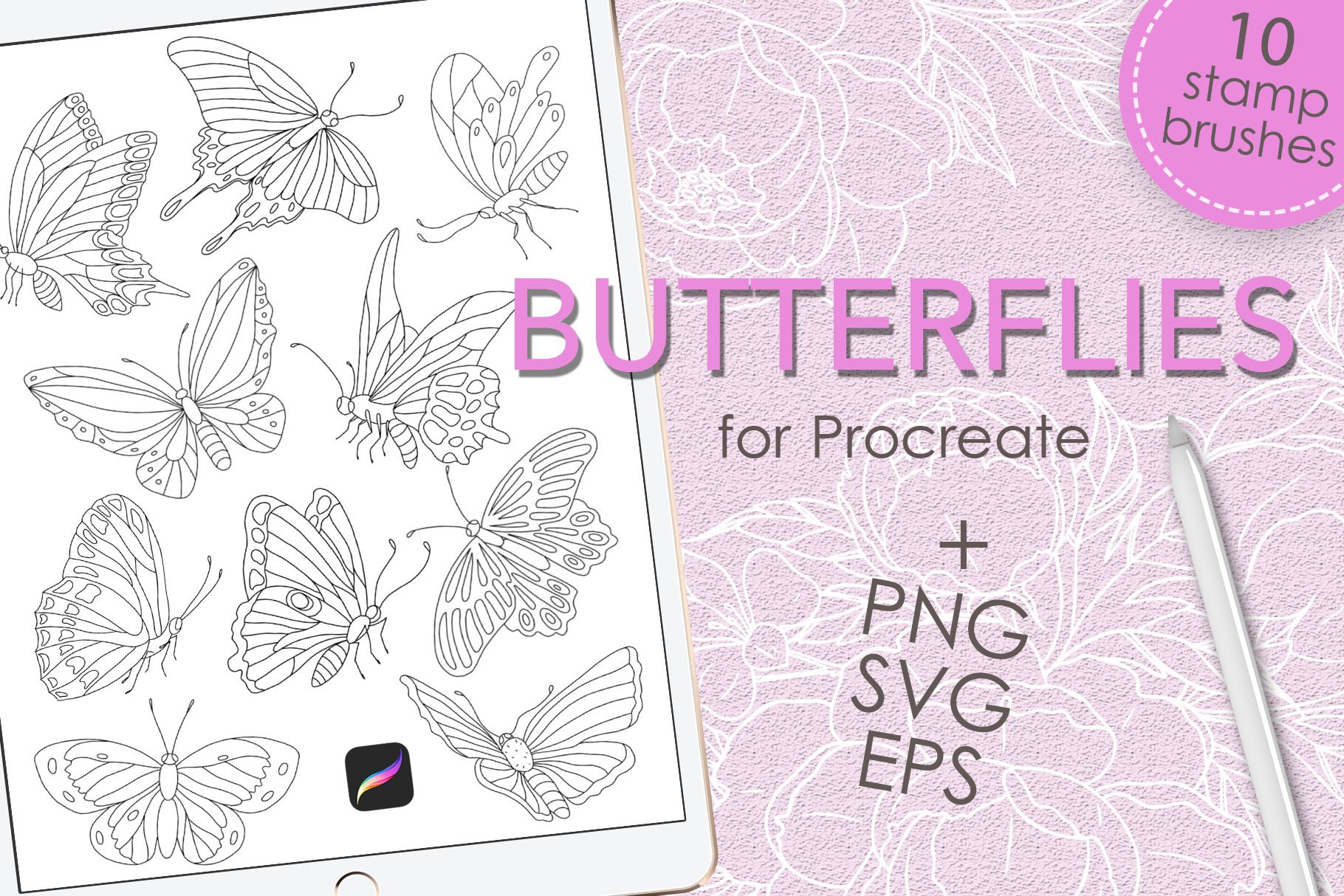 Butterflies brushes for Procreatecover image.