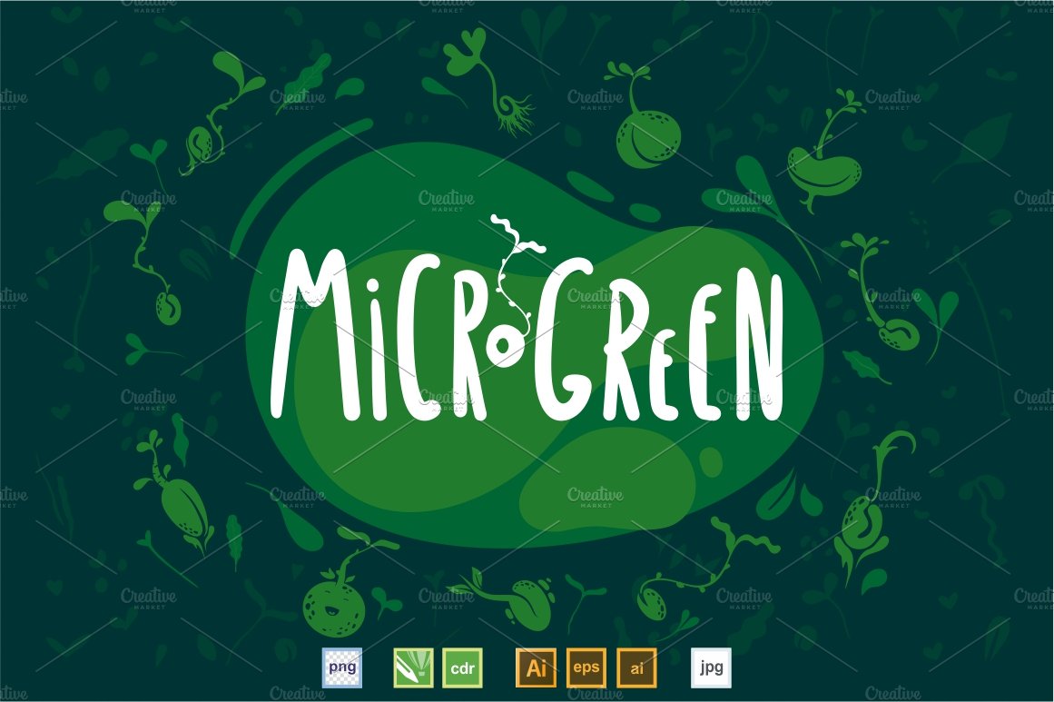 Microgreen illustration set 3 preview image.