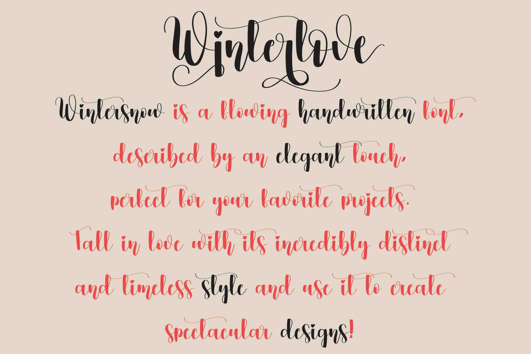 Winterlove | Script font preview image.