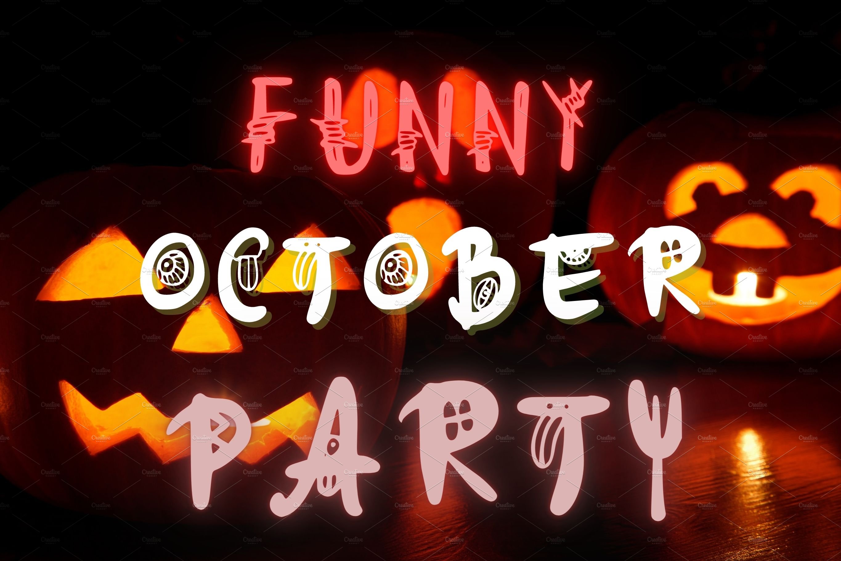 Halloween Font, SVG Cut file font preview image.