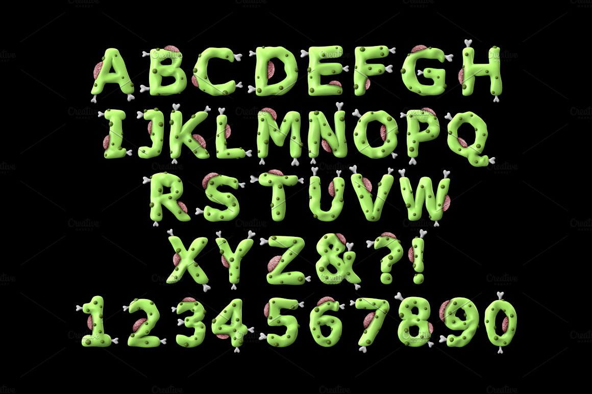 Zombie colour font preview image.