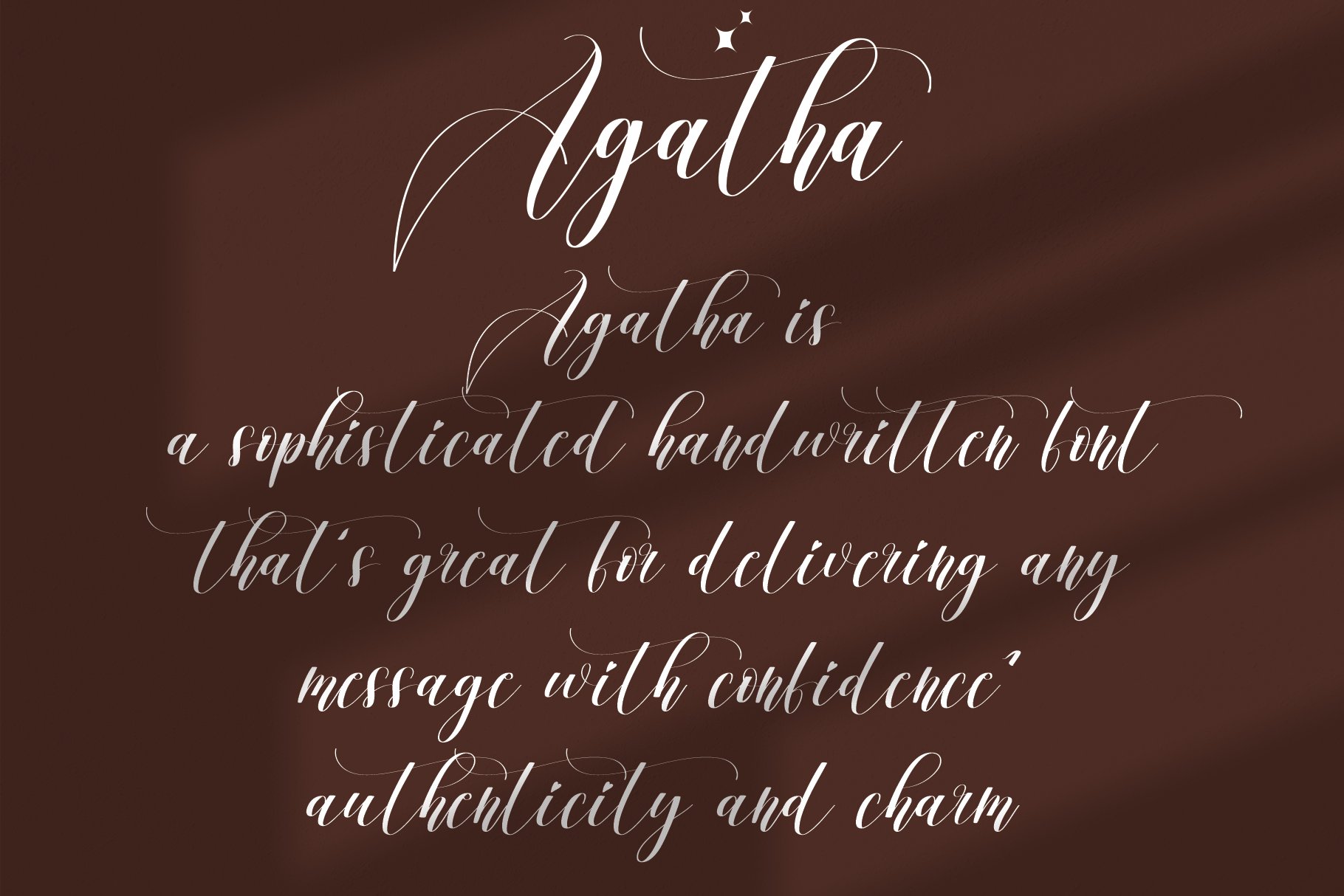 Agatha | Script font preview image.