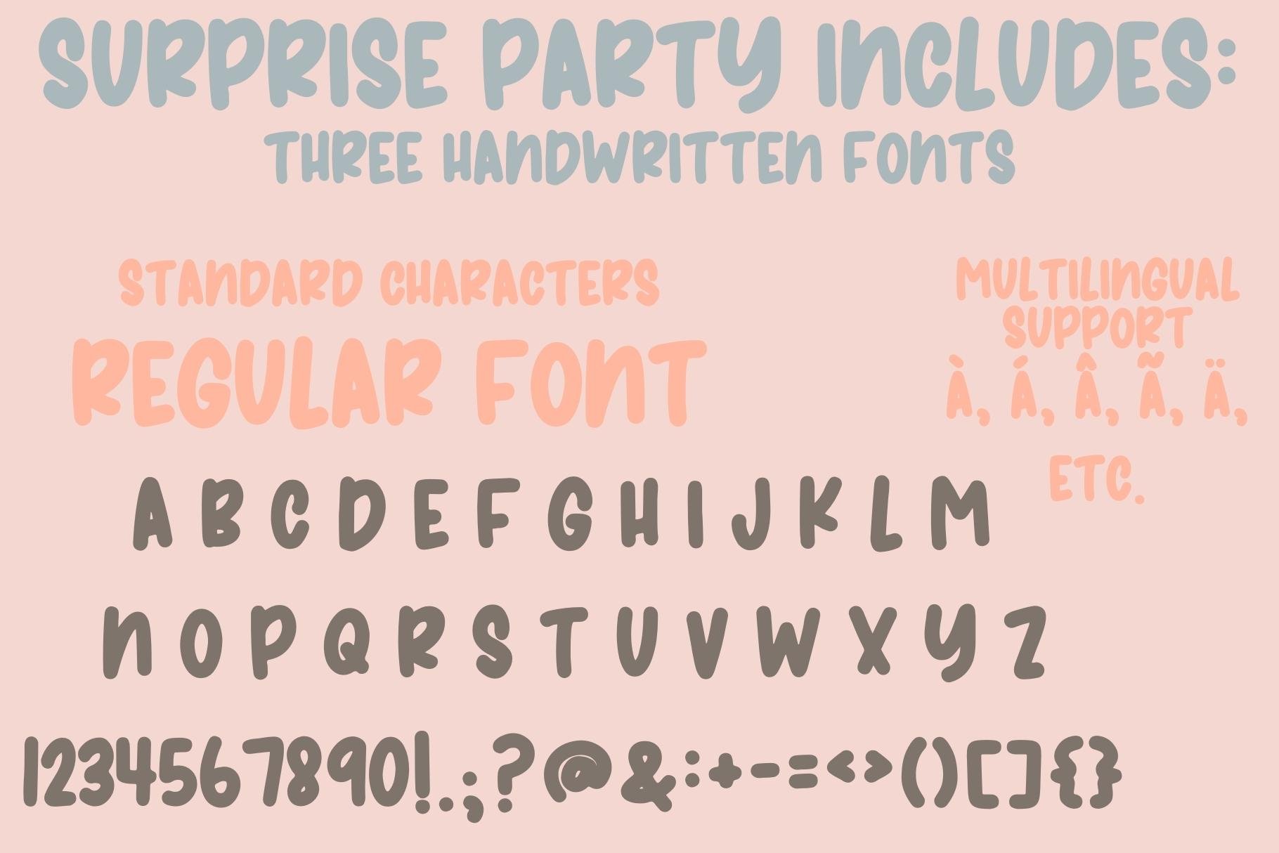 Surprise Party, Fun Party Font preview image.