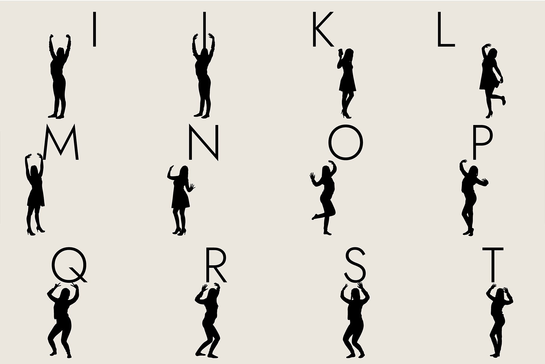 People Silhouettes Dingbats Font preview image.