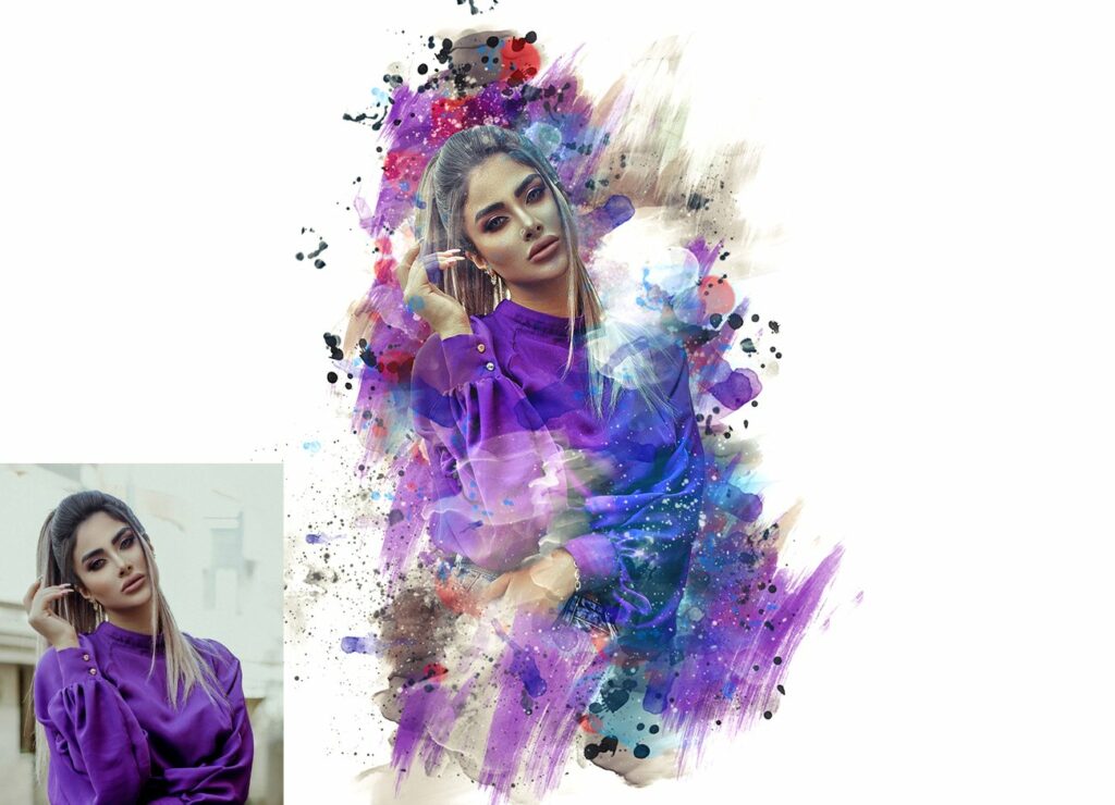 Extreme Watercolor Photoshop Action – MasterBundles