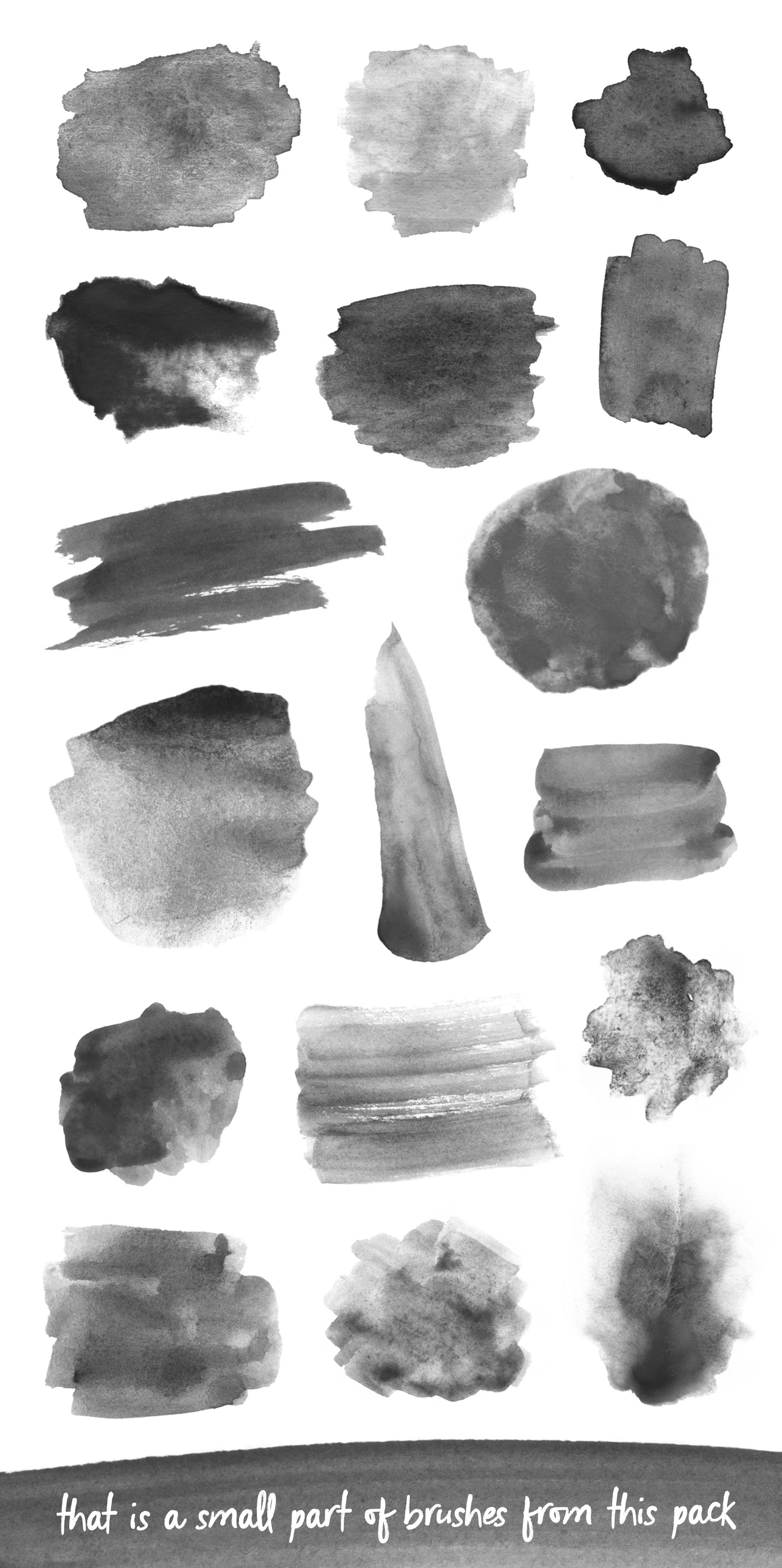 170 Watercolor Brushes Pack for PSpreview image.