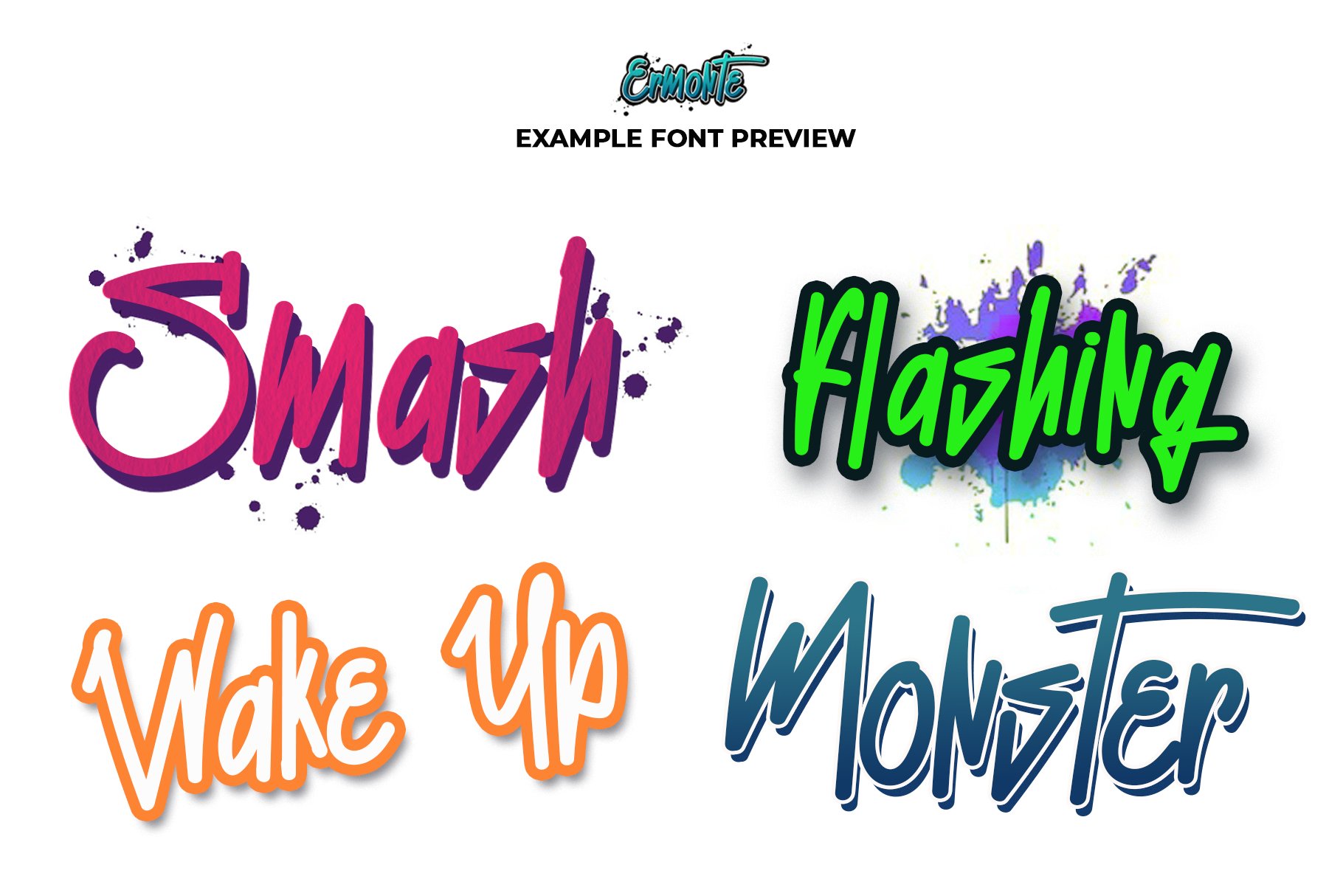 Ermonte - Paintbrush Fontpreview image.