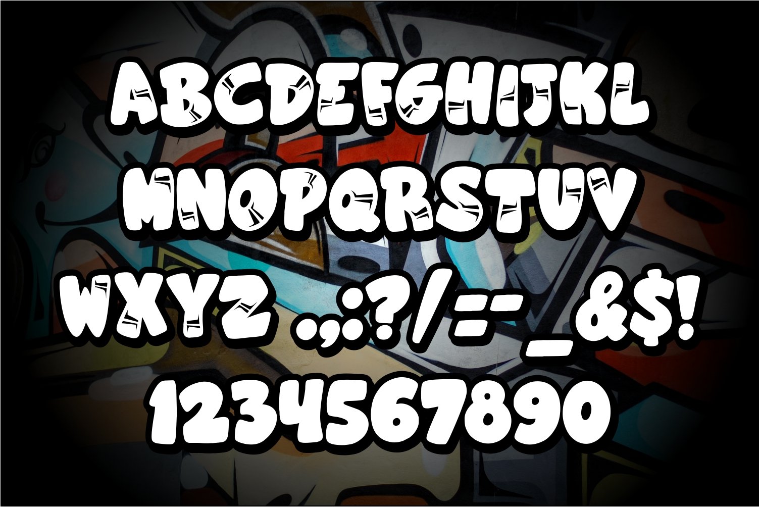 superbomb graffiti display font preview image.